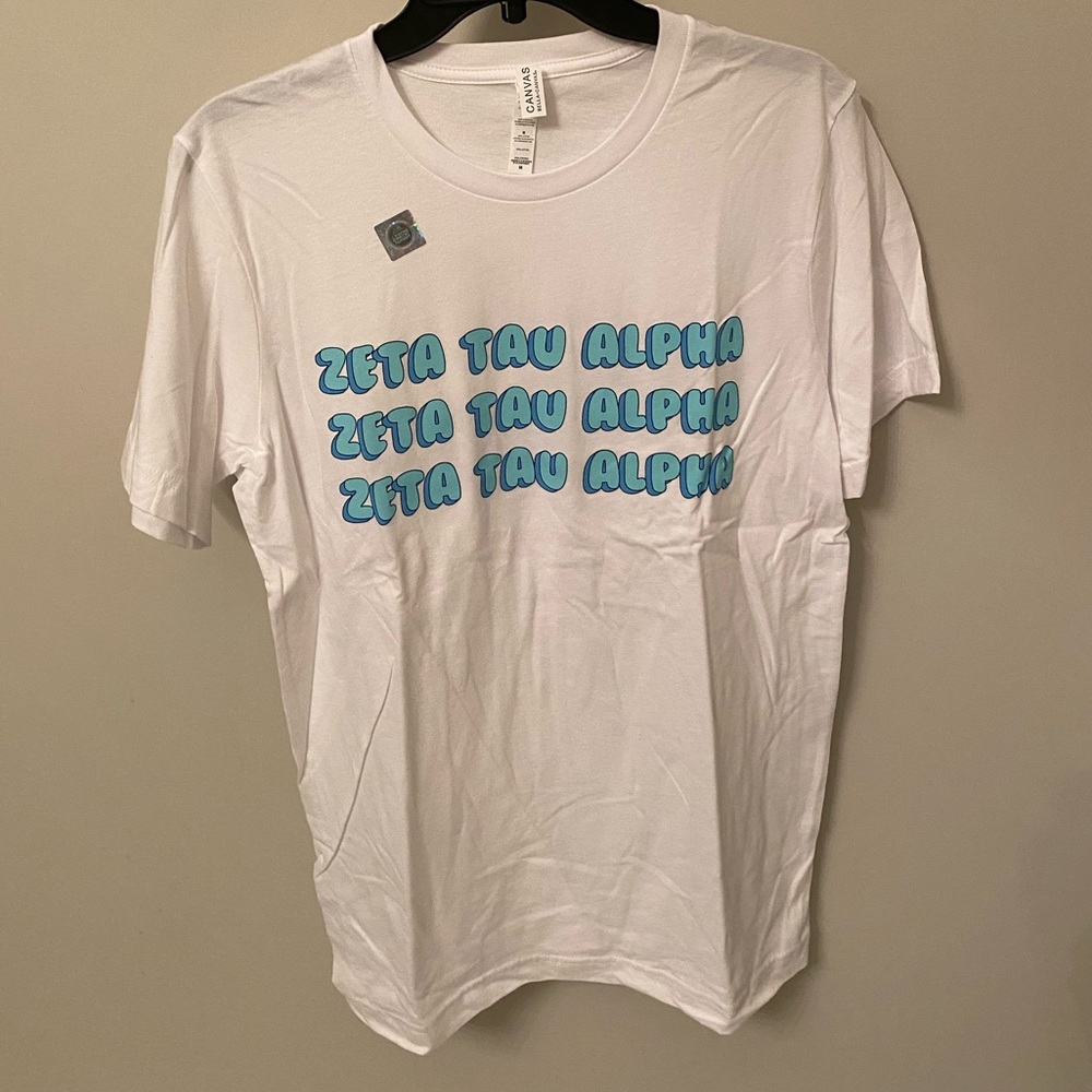 NEW ZTA Zeta Tau Alpha Sorority Letters T-shirt